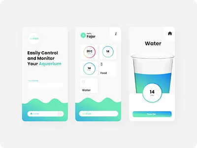 Jarfish IoT App aquarium fish internet of things iot mobile ui ui design unity user interface