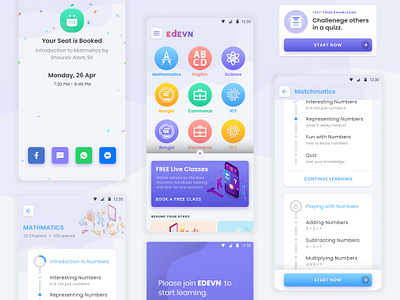 Edven Dribbble appdesign casestudy clean designthinking educationapp elearning interactiondesign learningplatform minimalisticdesign modern onlinelarning personalizedlearning progresstracking usability usercentereddesign userexperience userinterface uxcasestudy uxdesign uxresearch