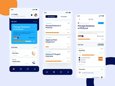 Akademika- Task Management App app branding challange design helofadly homework management mobile mobile apps task task management ui ui design uiux user interface design ux