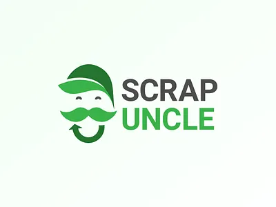 ScrapUncle - Online Kabadiwala | Logo Design app icon brand identity branding green logo happy face logo leafface logo minimal logo rebranding recycle logo scrapuncle shark tank india sustainable