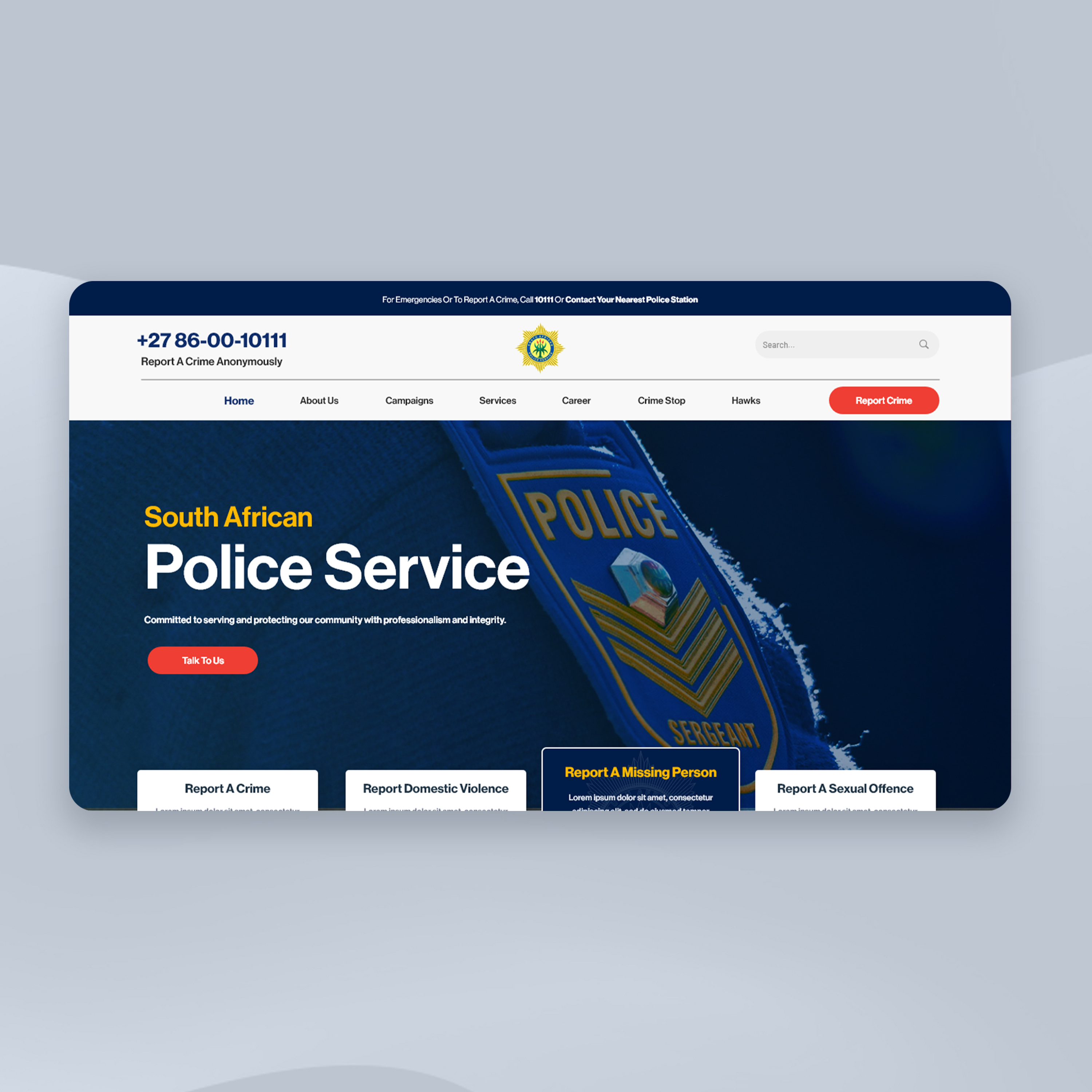 Example of South African Police Website Concept