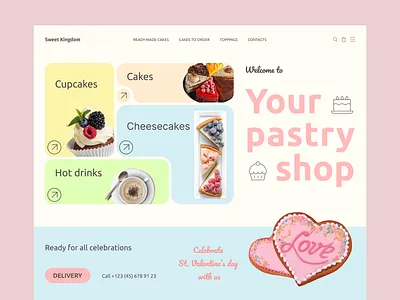 Pastry shop concept concept design pastry shop uxui web design