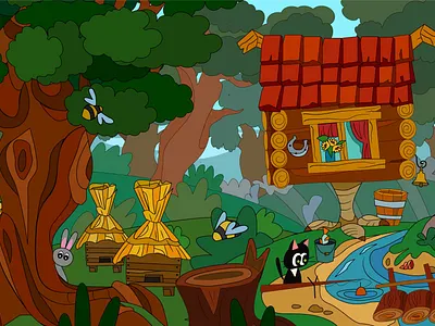 Fairy forest animation cartoon design flat design graphic design illustration nature sketch ui vector