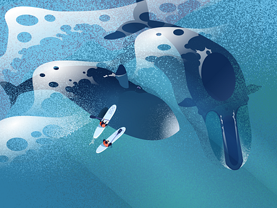 Meeting with whales animal figma illustration whale