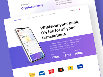 Saku Wallet Company Profile Landing Page bank branding company profile ewallet saku transfer ui uidesign wallet web design