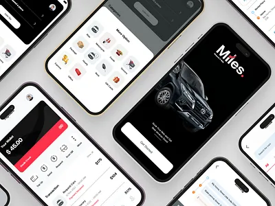 Miles. Vehicle Rental App 3d interface ui ui design