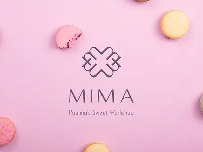 MIMA- Paulina's Sweet Workshop bakery cake cake bakery coffee shop confectionery letter m logo mark sweet typography vector