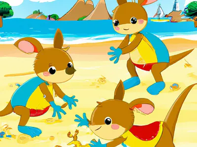 Play on a Beach art digital graphic design illustration paint