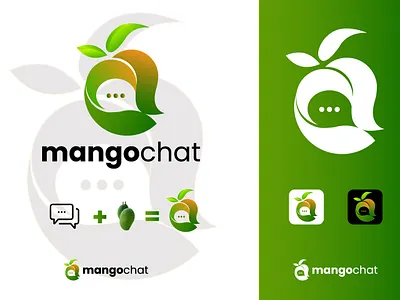 mango + chat logo branding chat logo design graphic design logo logo design logos mango logo mangochat logo simple logo