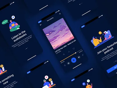 Podcast App app design graphic design mobile ui ux