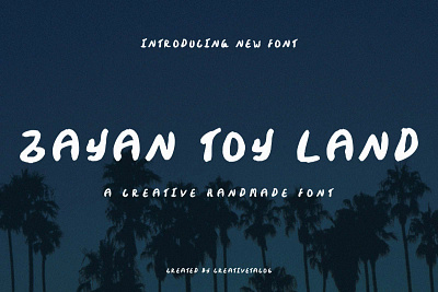 Zayan Toy Land Handmade Font creative font handmade font typography font