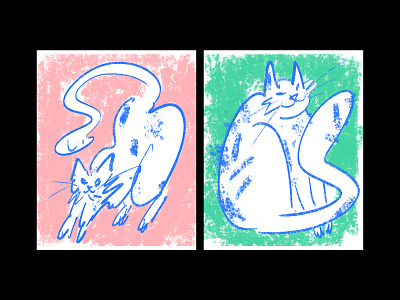 Expressive Cats I abstract cats digitalpainting drawing expression illustration painting