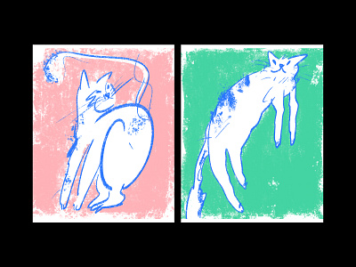 Expressive Cats II abstract cats digitalpainting drawing expression illustration painting