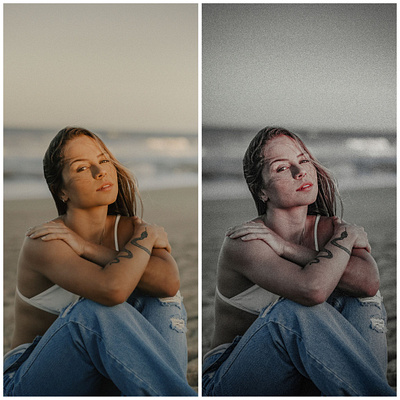 Photo Stylized oil edit Series #6 "Beach model" love