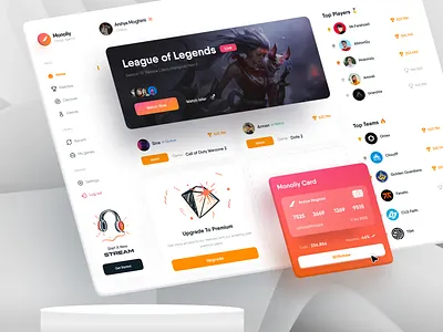 Stream Dashboard ⚡️ analytics concept dashboard game service game ui gamer platform stream web streamer streaming dashboard streams twitch ui uiux ux web design
