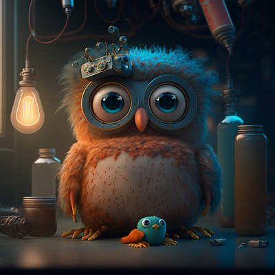 Scientist Owl ai creativity mikeadv owl science