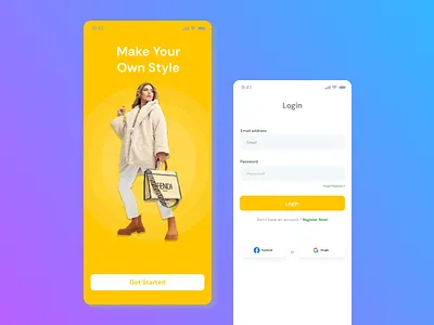 Clothing App - animation app branding design e commerce graphic design illustration loginpage logo on boardingpage ui uidesign uiux ux uxdesign vector