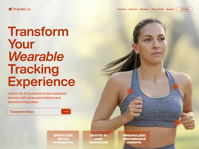 TrackWise - Wearable Tech Hero Design design figma hero landing page template ui ui design wearable web design