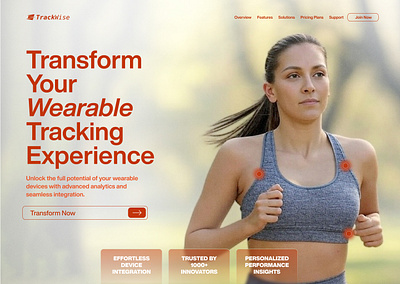 TrackWise - Wearable Tech Hero Design design figma hero landing page template ui ui design wearable web design