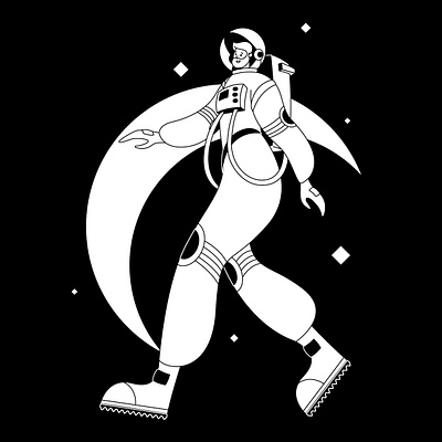 Astronaut astronaut graphic design illustration line art monochrome vector