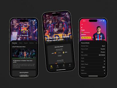 Football Team App Mobile iOS dark mode football football app football team app laliga mobile app premiere league team football uid uidesign uiux