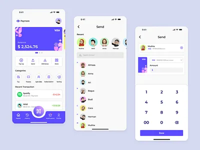 Paymore - E Wallet App design ewallet landing mobile money ui wallet