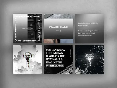 Instagram Branding - Social Media alternative art direction brand identity branding dark dark color palette gothic graphic design high end design instagram instagram branding minimal minimal design social media social media branding social media design typography