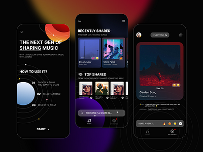 MUSIC SHARING APP | UI practice design application application design locket music sharing share songs streaming app ui
