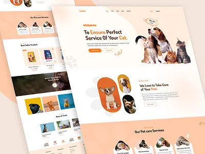 Petcare Landing Page 🐾 agency business cleaning company corporate design doglanding page graphic design landing page pet pet adoption pet care pet care landing page pet food petcare ui ux design web design webdesign