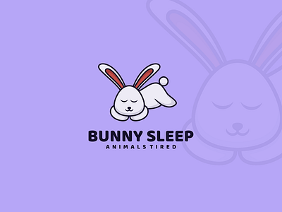 Bunny Sleep Logo animals branding bunny cartoon clean cute design graphic design illustration kids logo mascot playful sleep vector