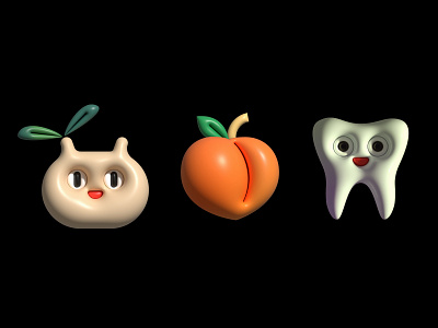 🪴🍑🦷 3d graphic design icon illustration