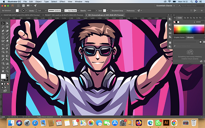 Disc Jockey esport mascot logo design disc jockey dj esport game design graphic design illustration music night party