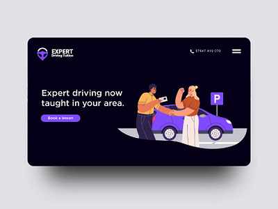 Expert Driving - Website Concept branding design driver learner driving tuition driving tuition website driving website graphic design learner website logo typography ui ux vector