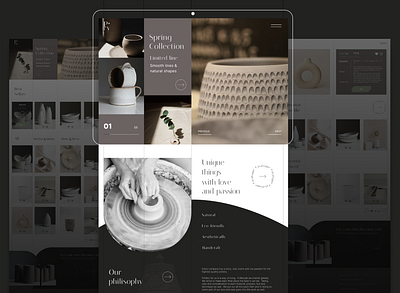 Website for Pottery Studio adaptive branding design flat graphic design minimal pottery responsive ui ui design ux web web design web designer website