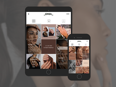 Social media template branding design design layout figma graphic design inspiration instagram layout marketing nails nude colors photoshop social media template typography ui ui design uxui woman