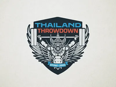 Thailand Throwdown 2023 asian bird cfcnx chiang mai competition crossfit event fitness garuda graphic design gym illustrator logo throwdown