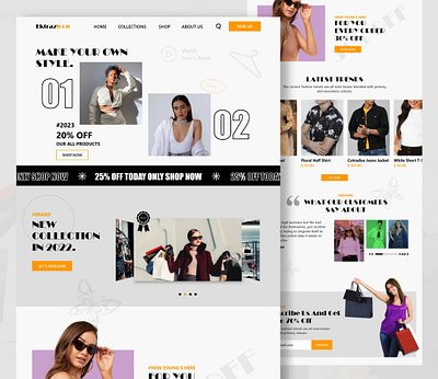 Fashion landing page design ❤️🌷 app branding design fashion fashion web graphic design illustration landing page ui uidesign uiux ux vector web webdesign website