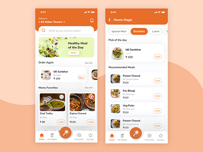 Healthy Homemade Food Delivery App app design illustration ui uiuxdesign uxdesign
