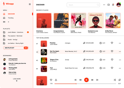 Re-design of winapp music web app app design design illustration ui uiux uiux design ux web design website