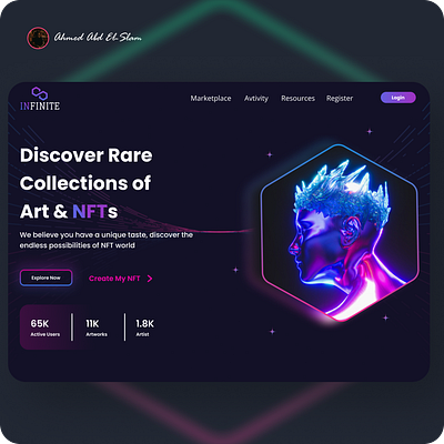 NFT Landing Page design figma illustration landingpage nft typography ui uidesign web