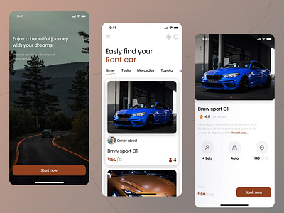 Car Rental App || UI Design app branding car design designer illustration logo mobile rent rental ui ux