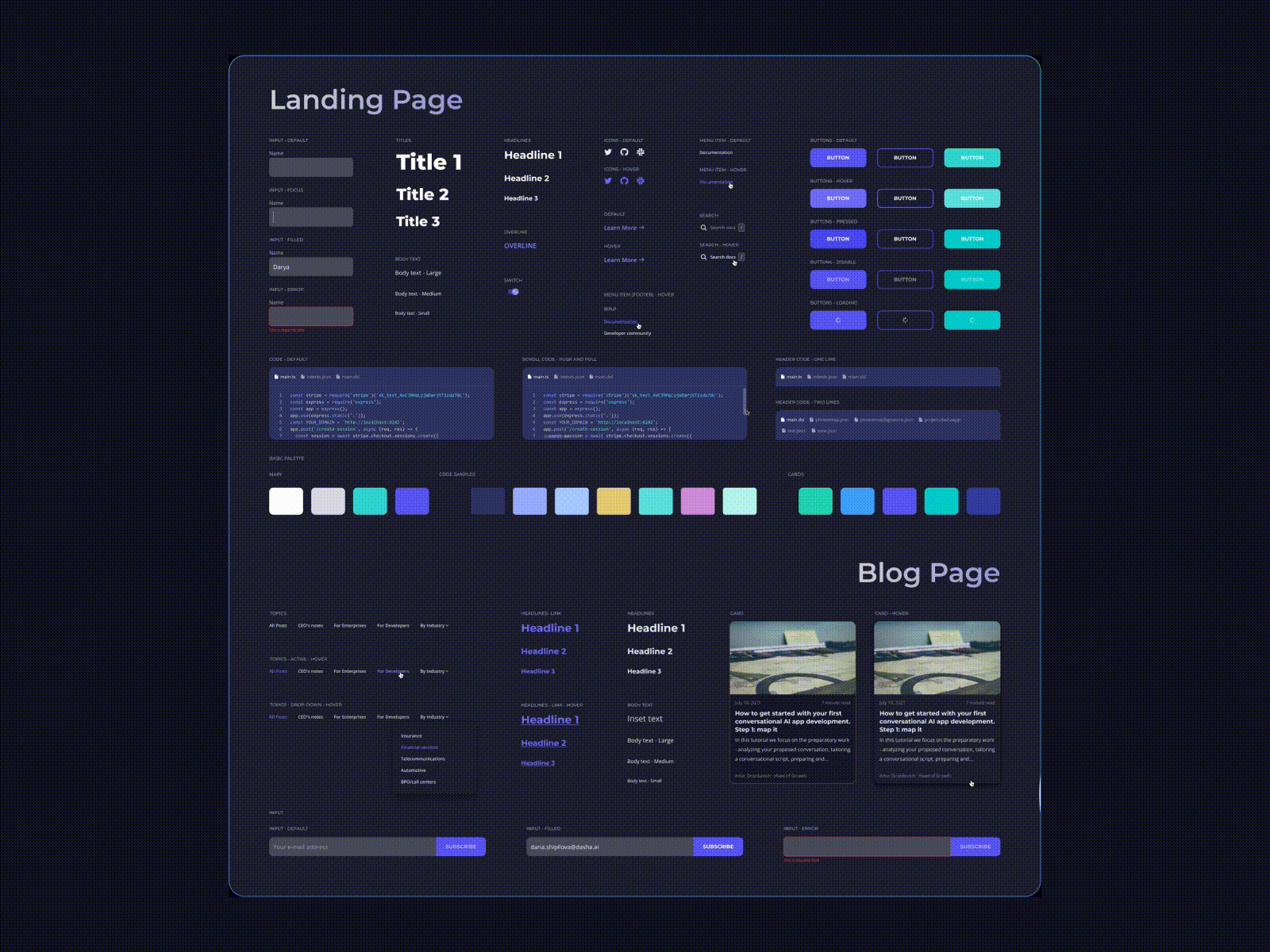 UI Components - Dark & Light Theme animation branding design figma motion graphics ui ux web website