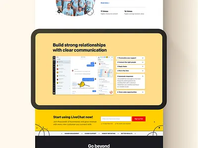 LiveChat Tour | Landing Page Design branding design graphic design landing design landing page livechat saas product typography ui ux web web design webdesign website website design yellow