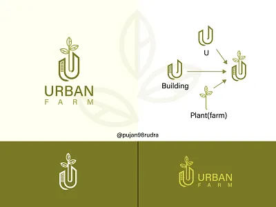 Urban Farm logo design by pujan98rudra agri logo agriculture logo branding building logo business logo city logo creative design custom logo design farm city logo farm logo graphic design minimalist logo plant logo professional logo realestate logo u farm logo urban logo urbanfarm logo design