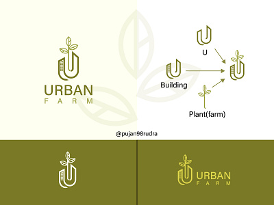 Urban Farm logo design by pujan98rudra agri logo agriculture logo branding building logo business logo city logo creative design custom logo design farm city logo farm logo graphic design minimalist logo plant logo professional logo realestate logo u farm logo urban logo urbanfarm logo design