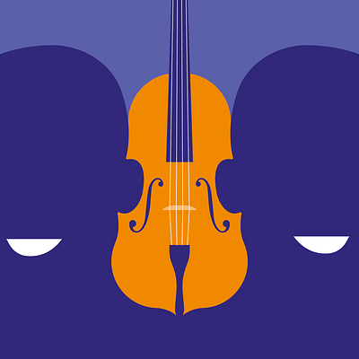 Music connects people connect connection editorial faces graphic happy illustration instrument minimal music people smiles violin