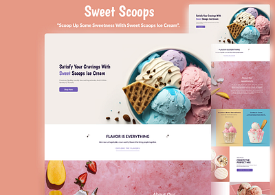 Sweet Scoops Ice-Cream E-commerce platform e commerce web ui uiux design user experience user interface ux webapp website design