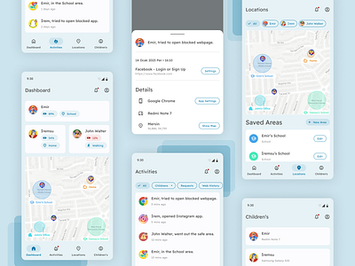 Parental Control Mobile App child control children app control app figma figmadesign interface kid app manage kids mobile app parental app parental control ui