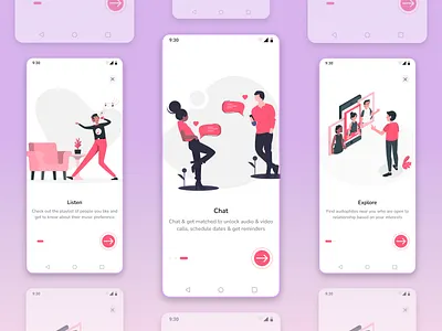 Onboarding Screens- Dating app app dating app dating screen design figma mobile app mobile app design onboarding screen typography ui uiux user experience user interface ux uxui wakthrough screen walkthrough