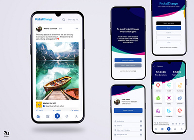 PocketChange branding design figma mobile app ui ux